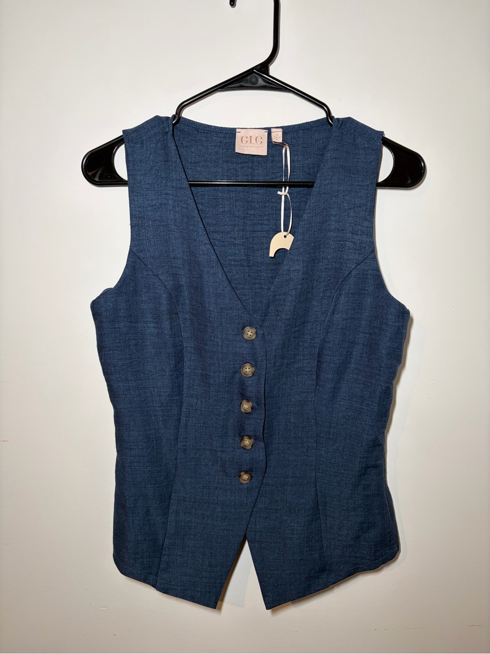 Good Luck Gem Navy Button-Front Women's Vest